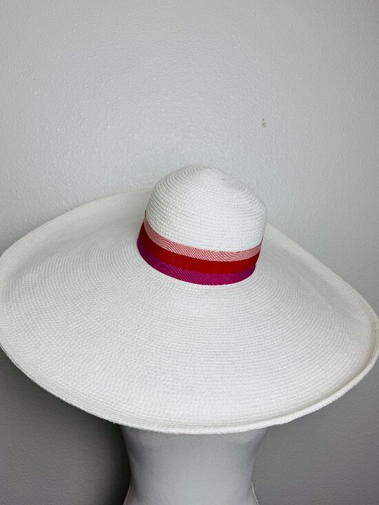 Elegant Trina Turk Wide Floppy Brim  Sun Hat  White main image 10